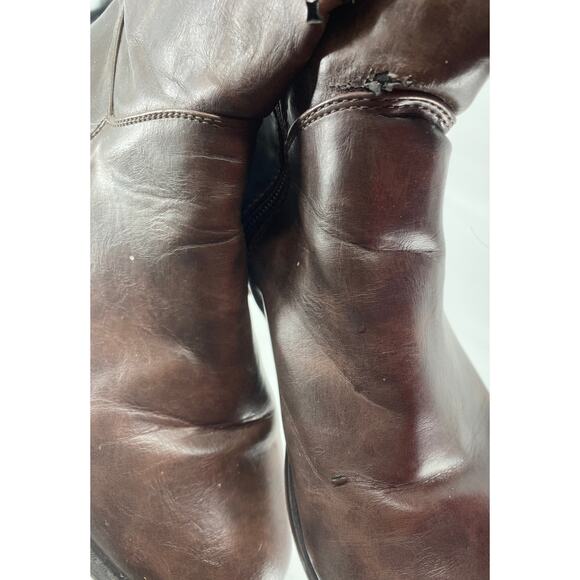 Valenti Franco BARCELONA women 8.5 BROWN mid calf lace up round toe heel BOOTS - Picture 6 of 9